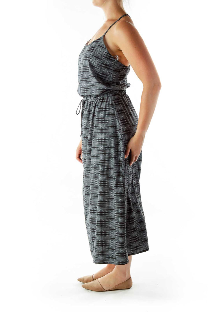 Black White Print Maxi Dress