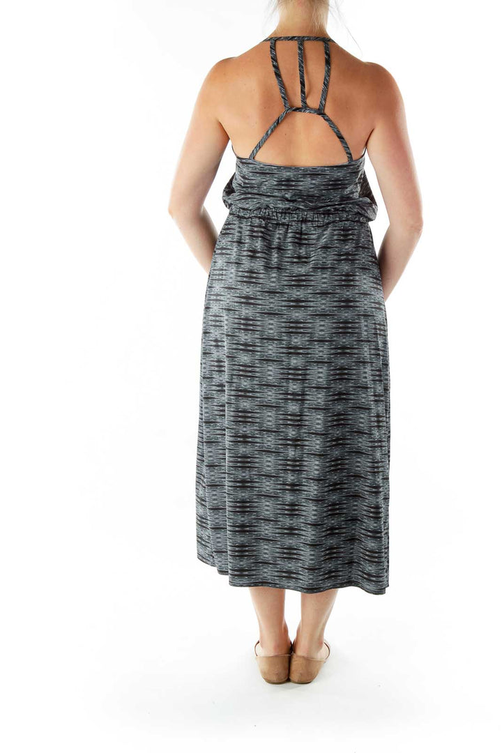 Black White Print Maxi Dress