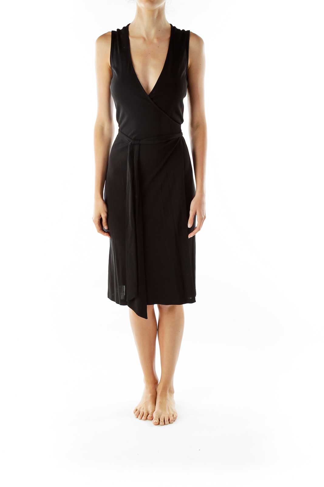 Black Wrap Work Dress