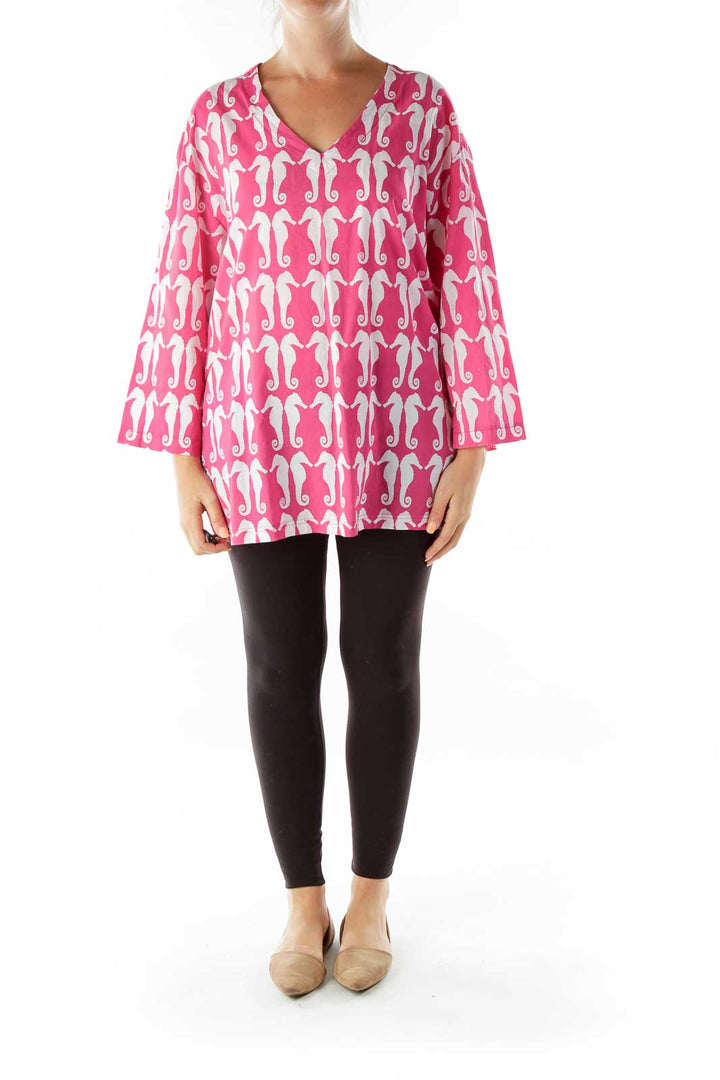 Pink White Seahorse Tunic