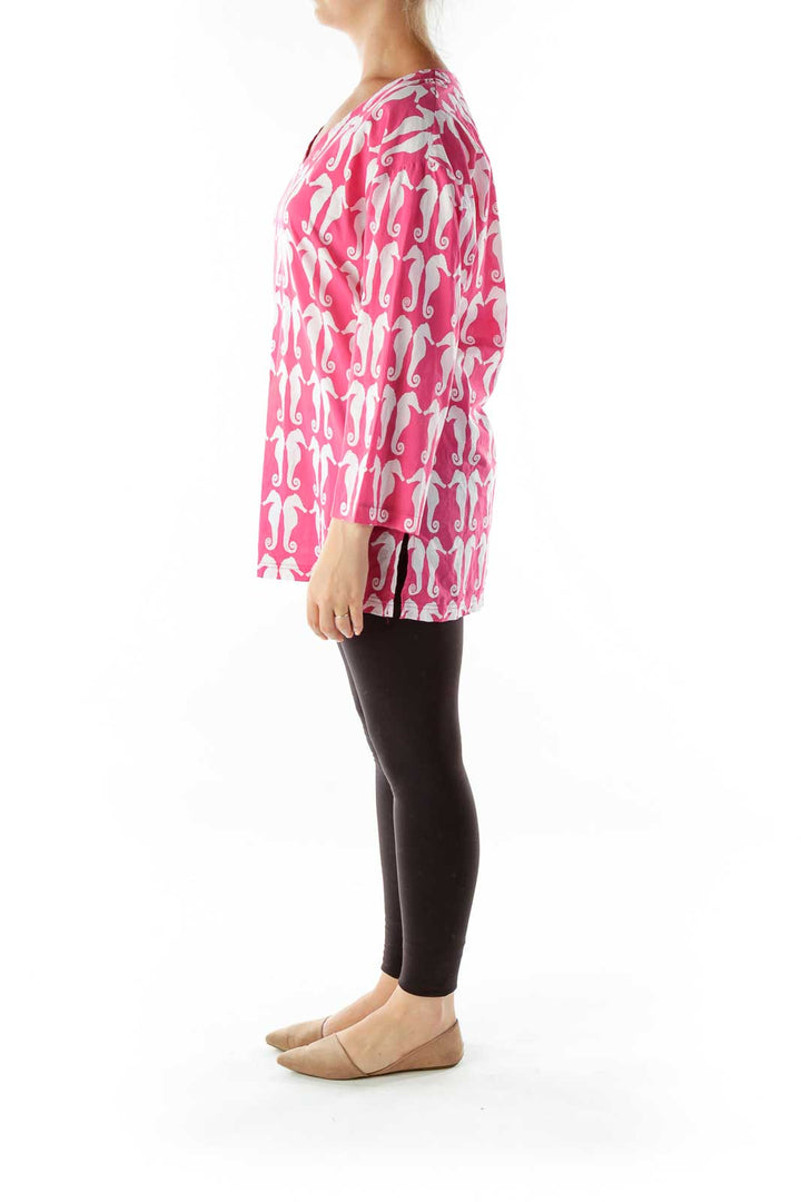 Pink White Seahorse Tunic