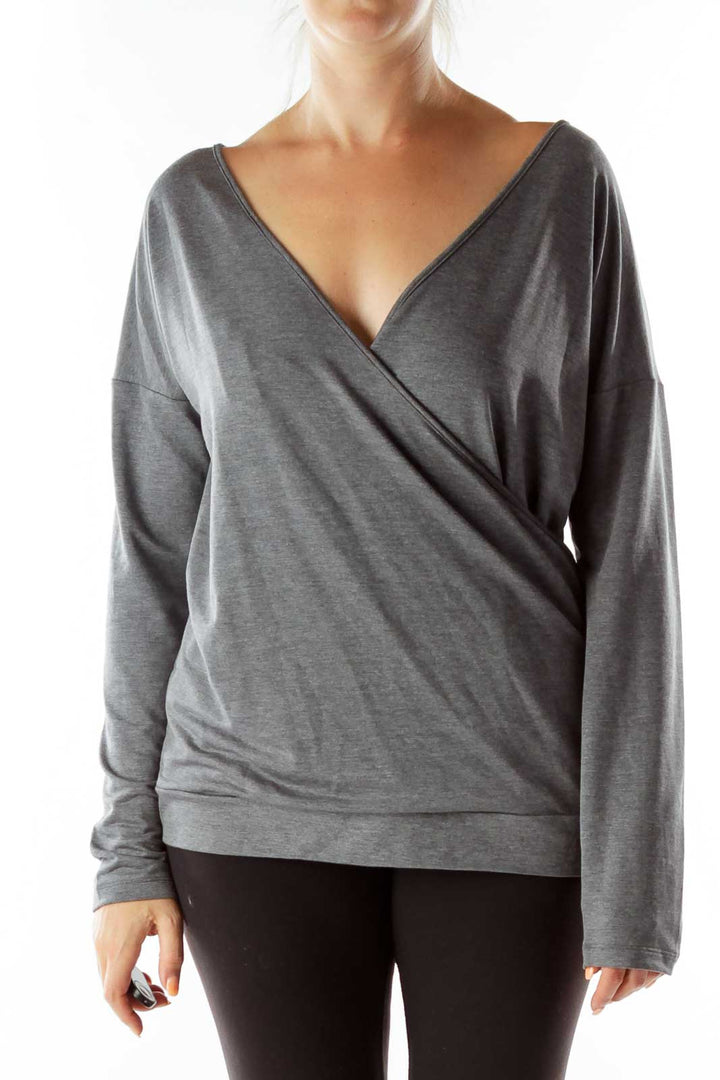 Gray Wrap Reversible Top