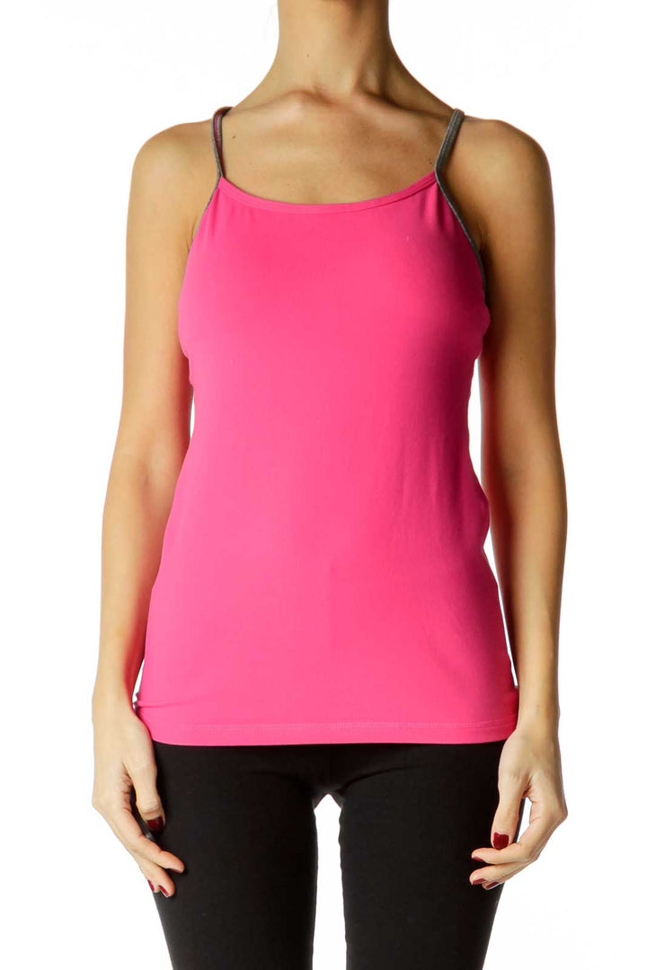 Pink Gray Yoga Top