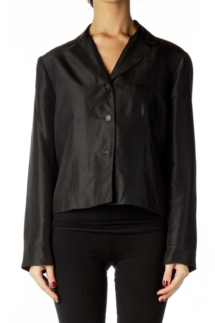 Black Shoulder Padded Blazer