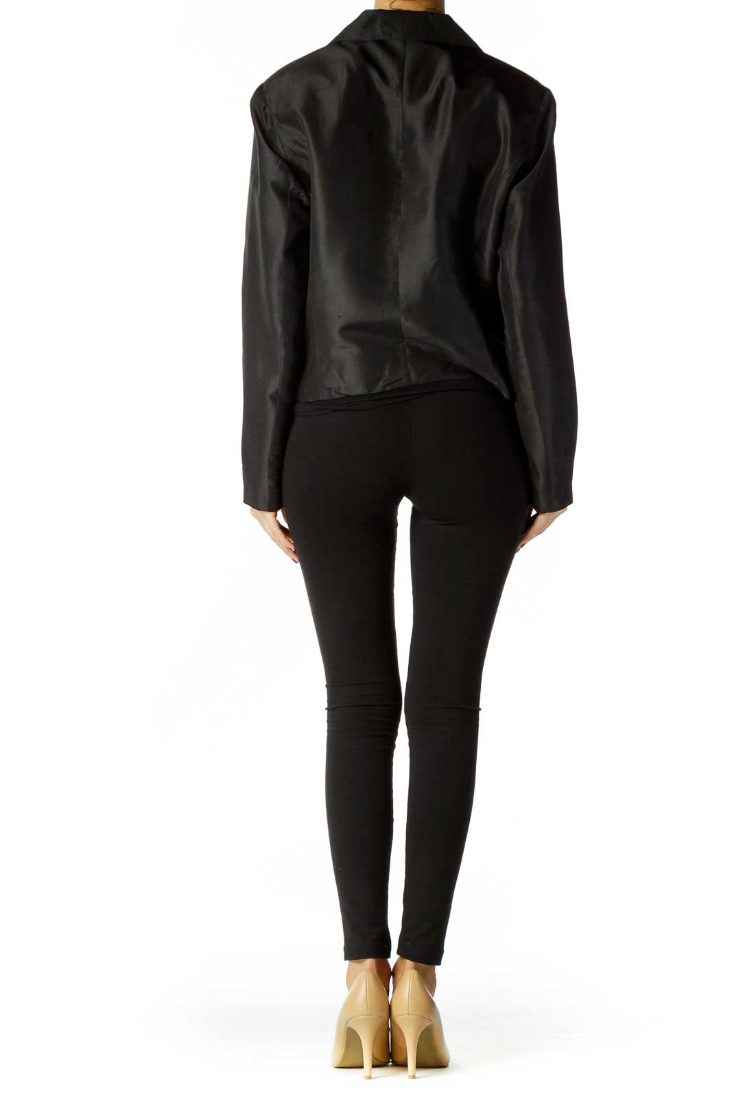 Black Shoulder Padded Blazer