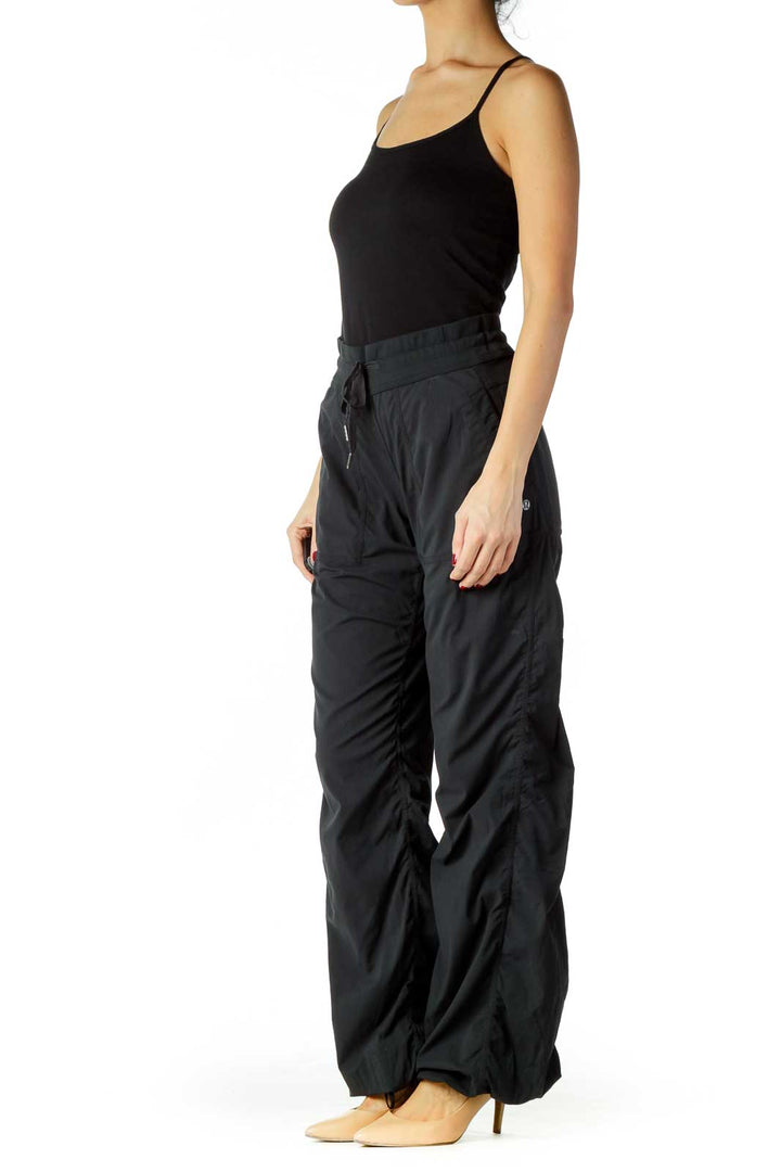 Black Elastic Waist Sports Pants