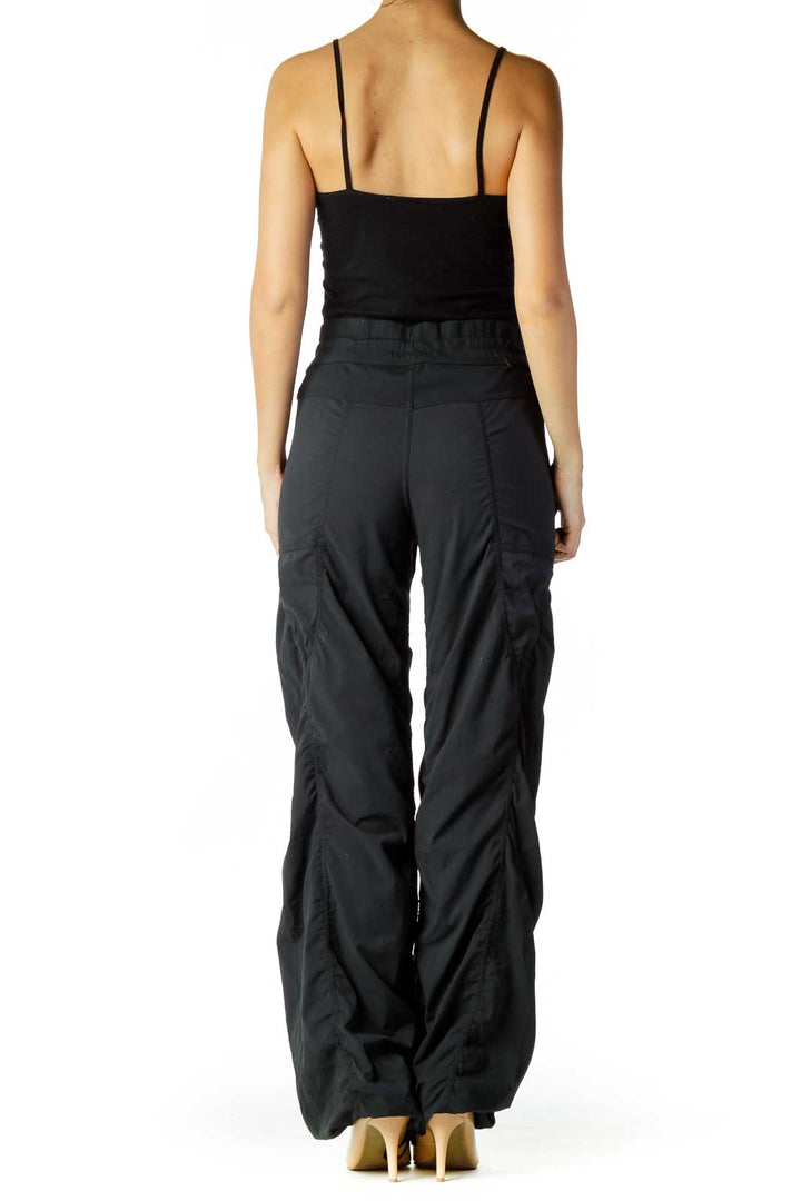 Black Elastic Waist Sports Pants