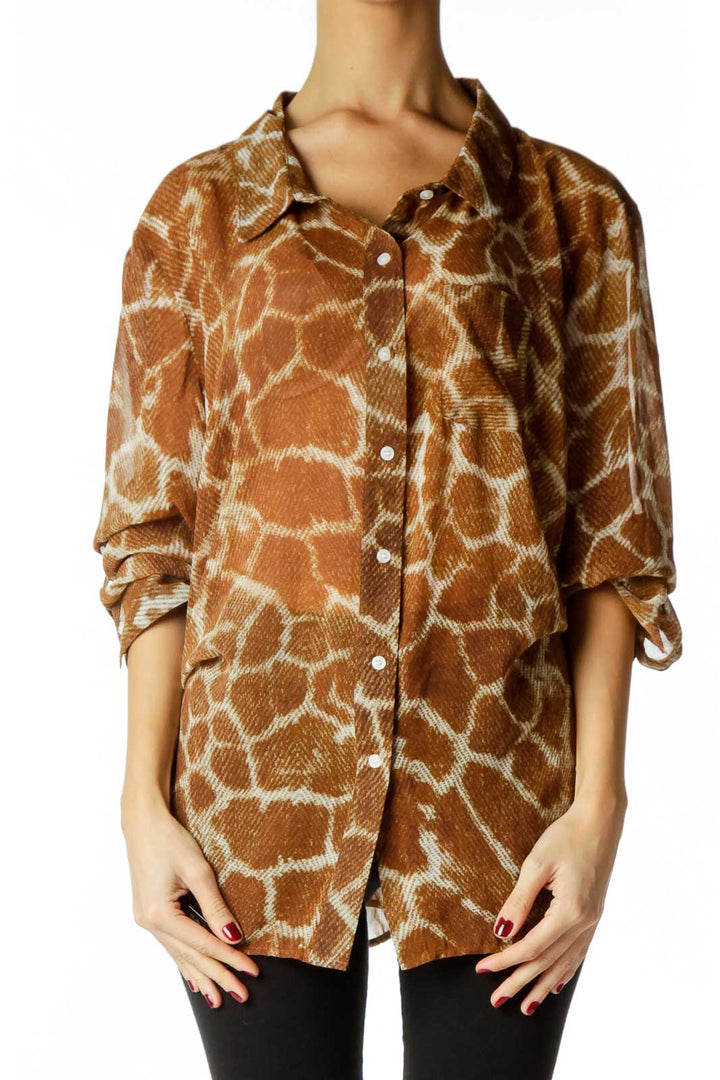 Brown Cream Animal Print