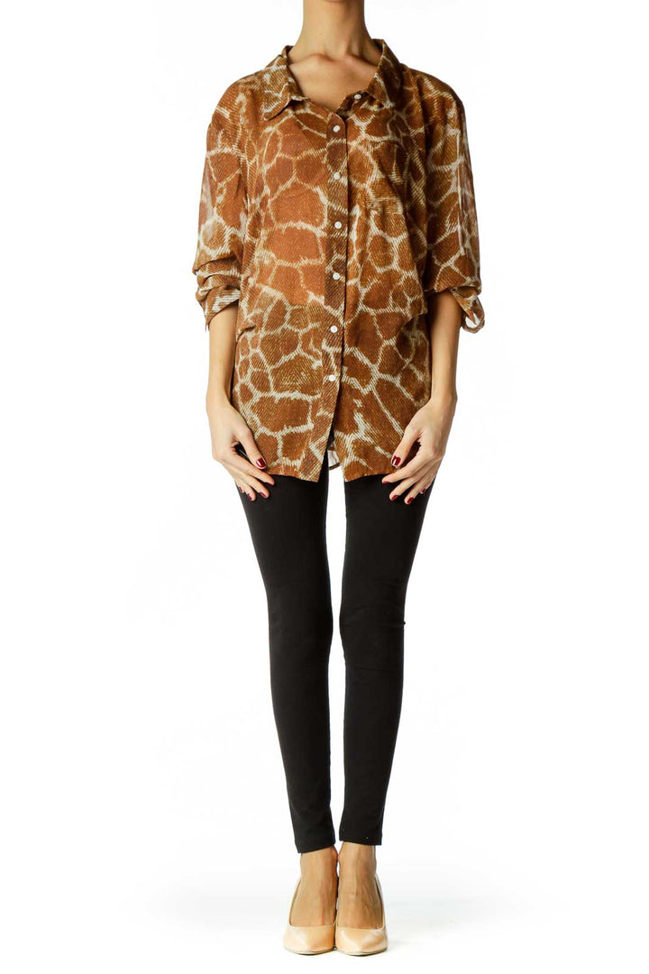 Brown Cream Animal Print