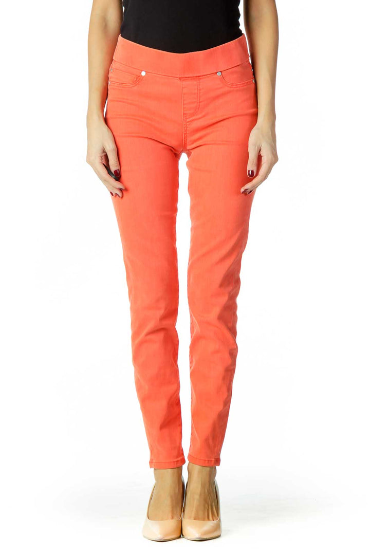 Orange Stretchy Skinny Jeans