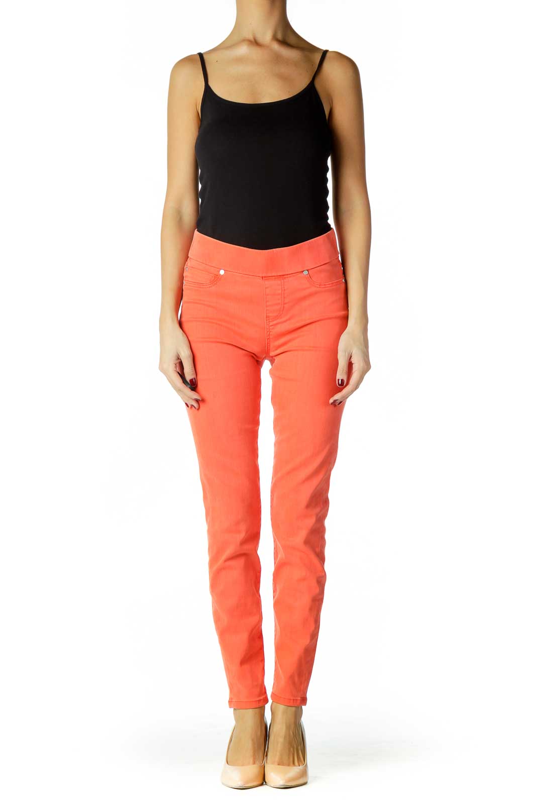 Orange Stretchy Skinny Jeans