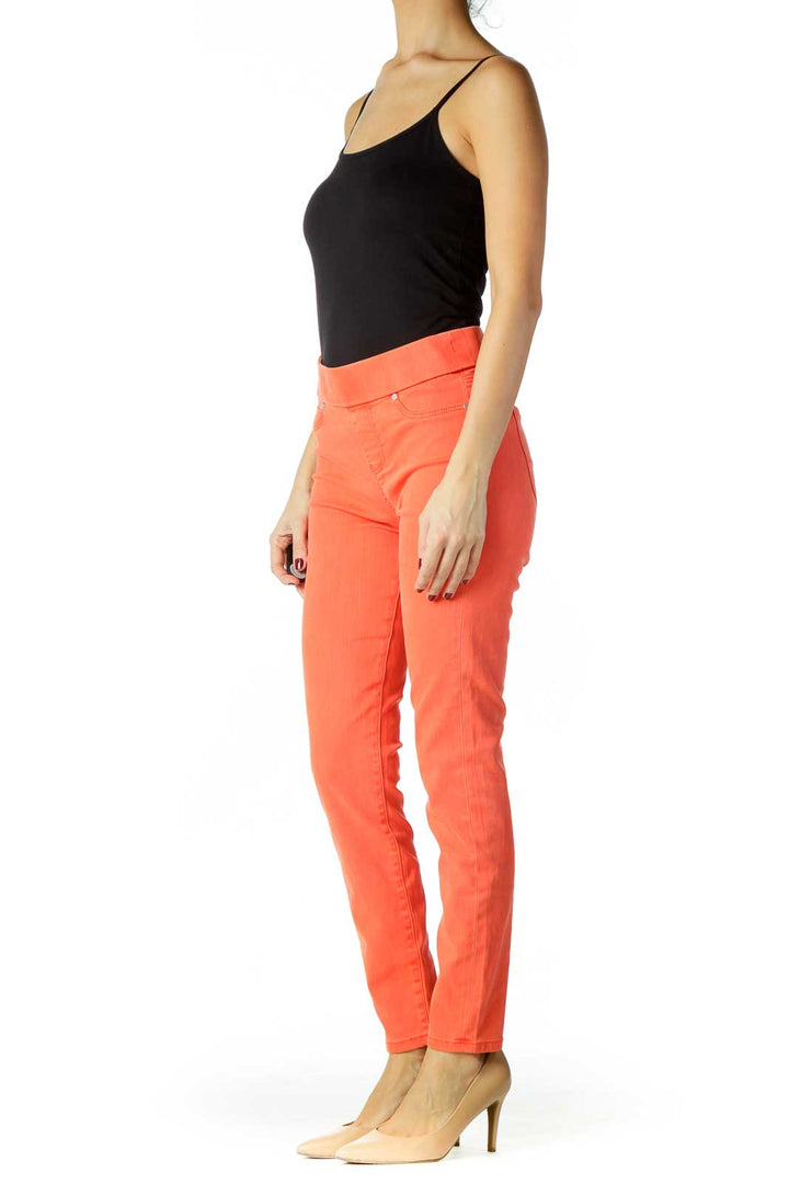 Orange Stretchy Skinny Jeans