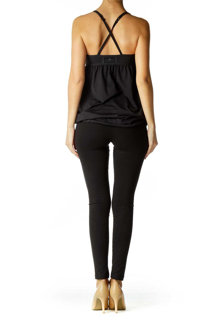 Black V-Neck Yoga Top