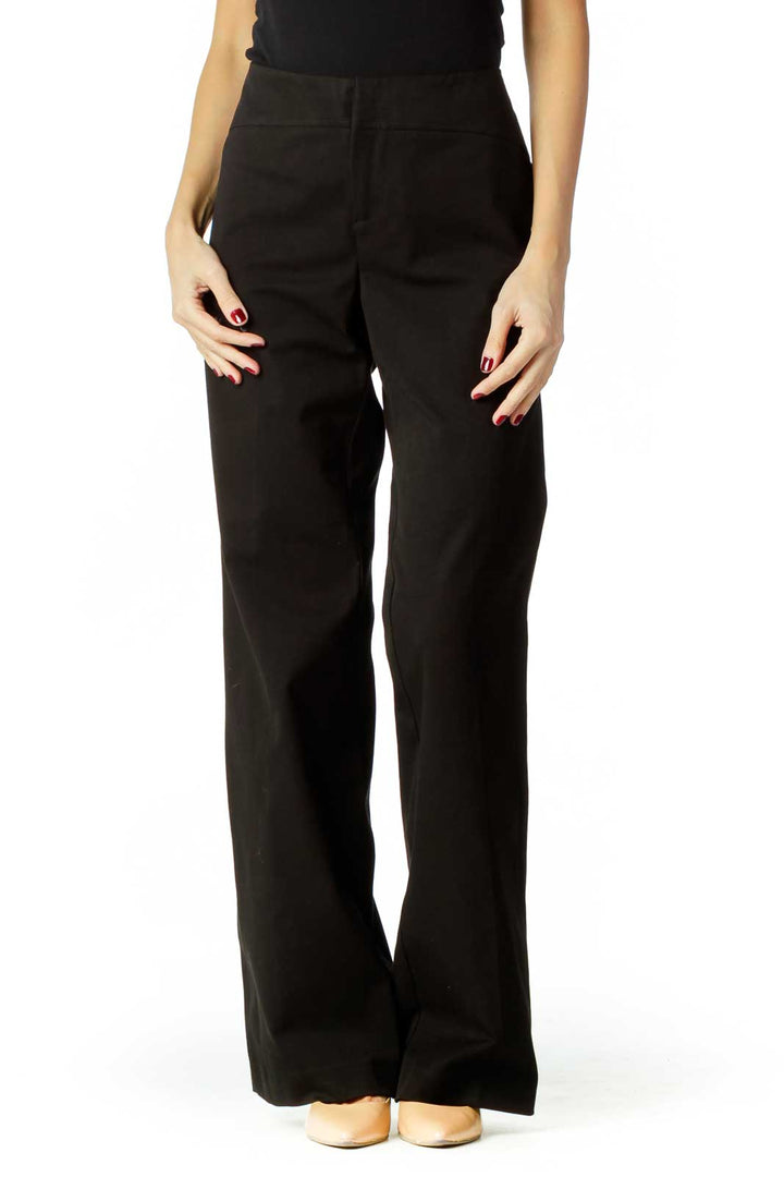 Black Wide-Leg Slacks