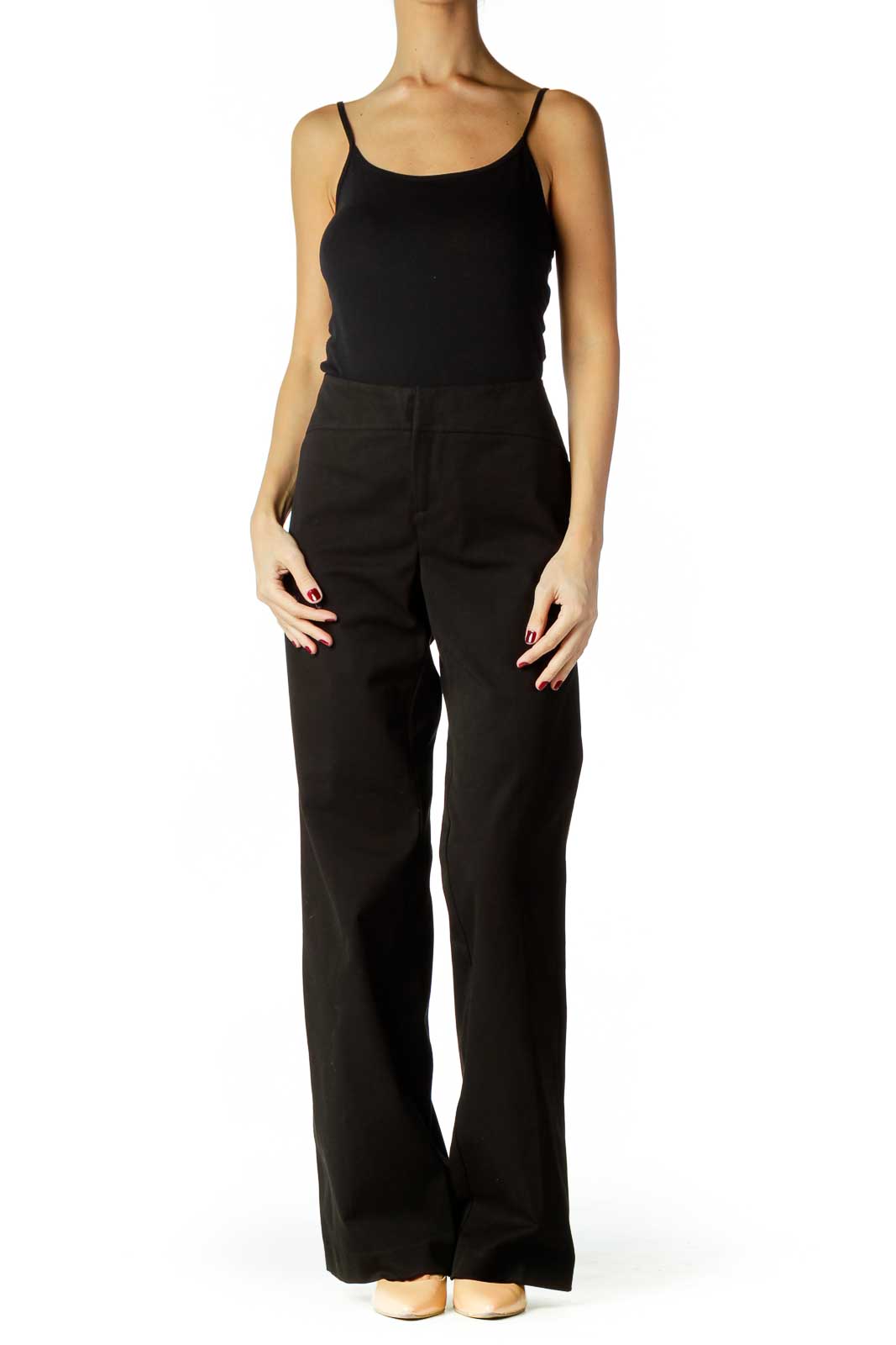 Black Wide-Leg Slacks