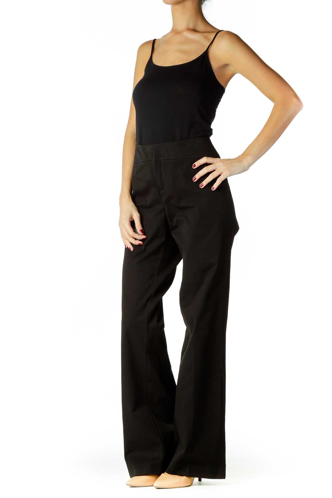 Black Wide-Leg Slacks