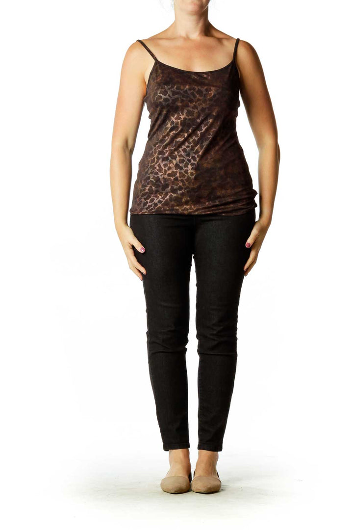 Black Brown Metallic Tank Top