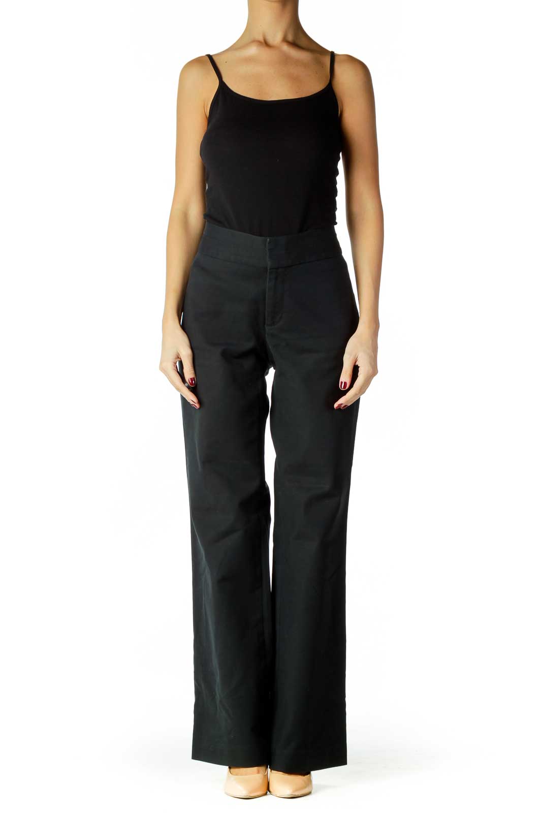 Black Wide-Leg Slacks