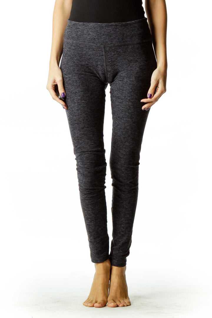 Black & Gray Straight-Leg Leggings