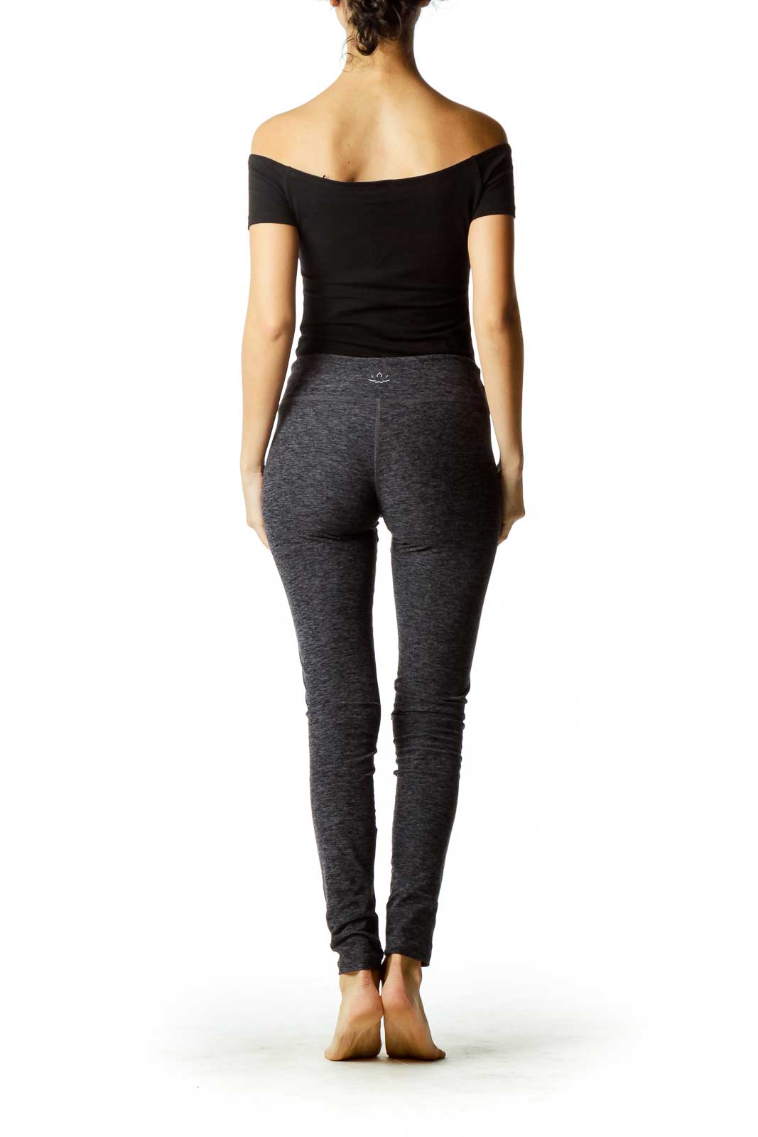 Black & Gray Straight-Leg Leggings