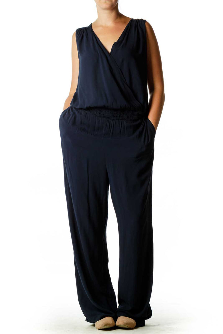 Navy Lace Back Jumpsuit