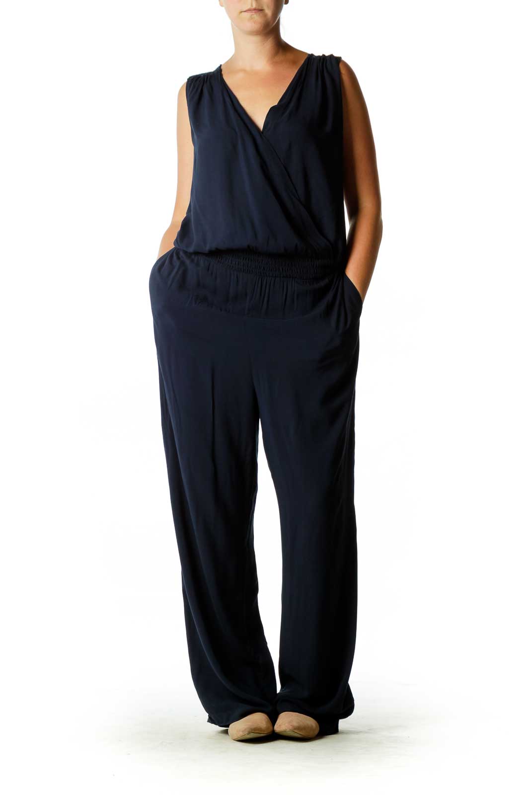 Navy Lace Back Jumpsuit