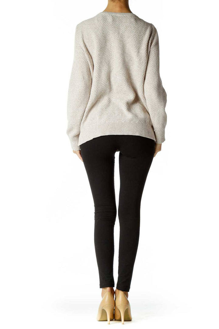 Beige Cable Knit Sweater