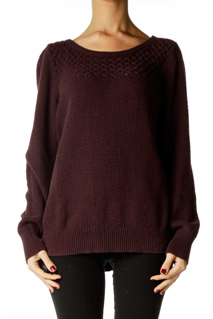 Brown Cable Knit Sweater