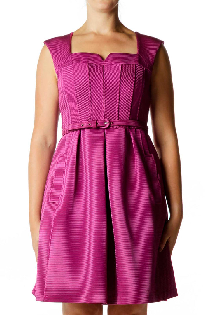 Purple Sweetheart Neck Cocktail Dress