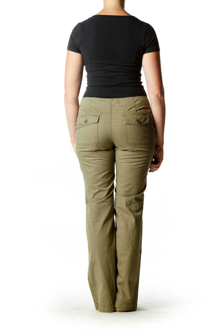 Olive Green Straight Leg Pants