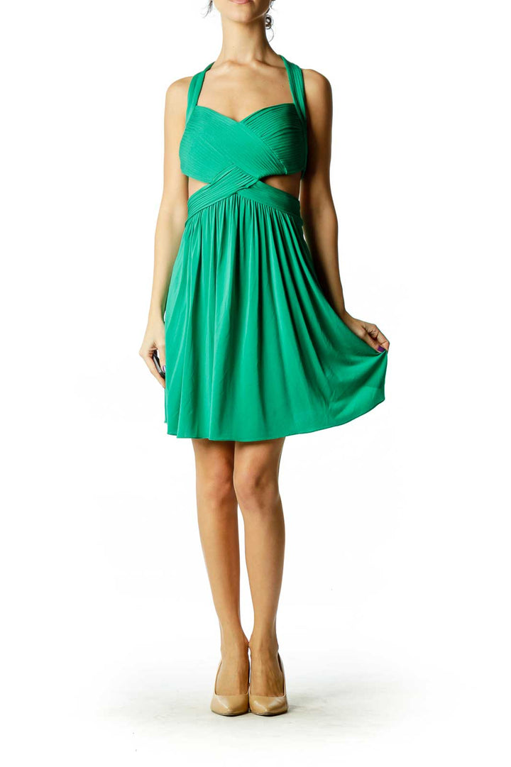 Green Halter Cocktail Dress