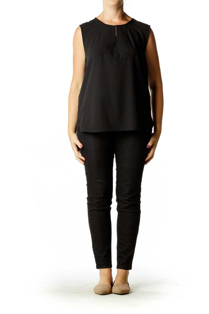 Black Sheer Sleeveless Blouse