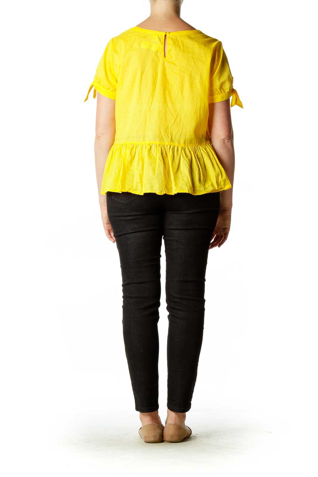 Yellow Embroidered Top