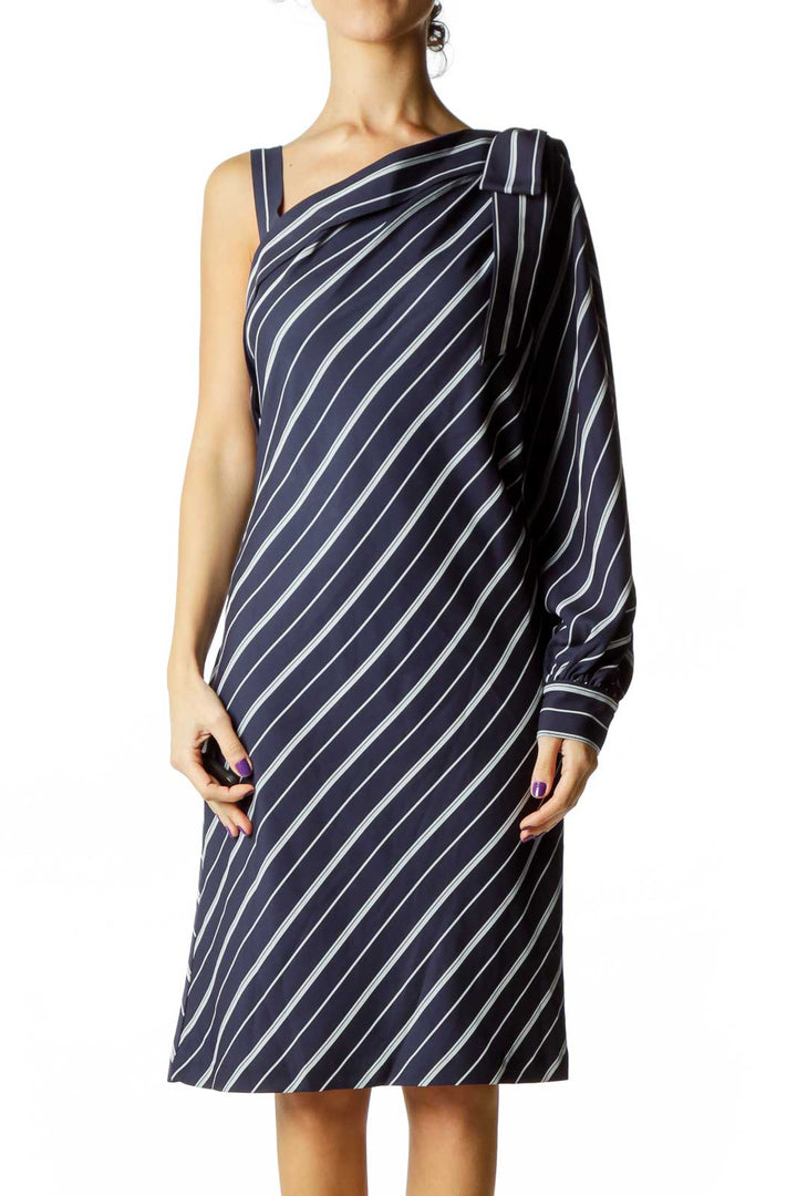 Navy & White Striped Dress