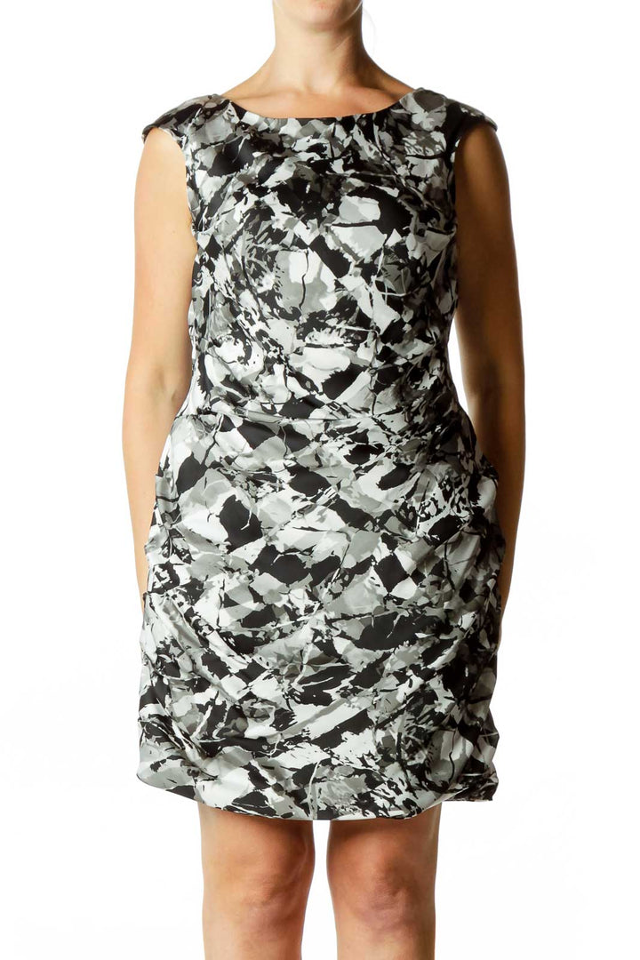 Black & Gray Sleeveless Dress