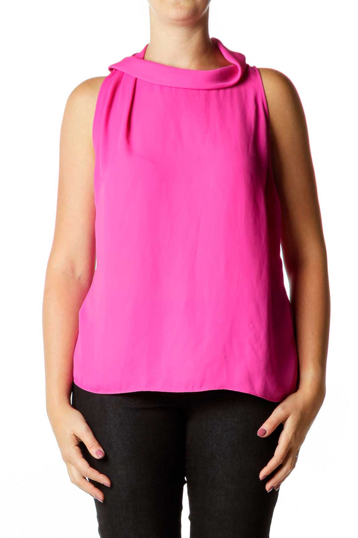 Pink High Neck Blouse