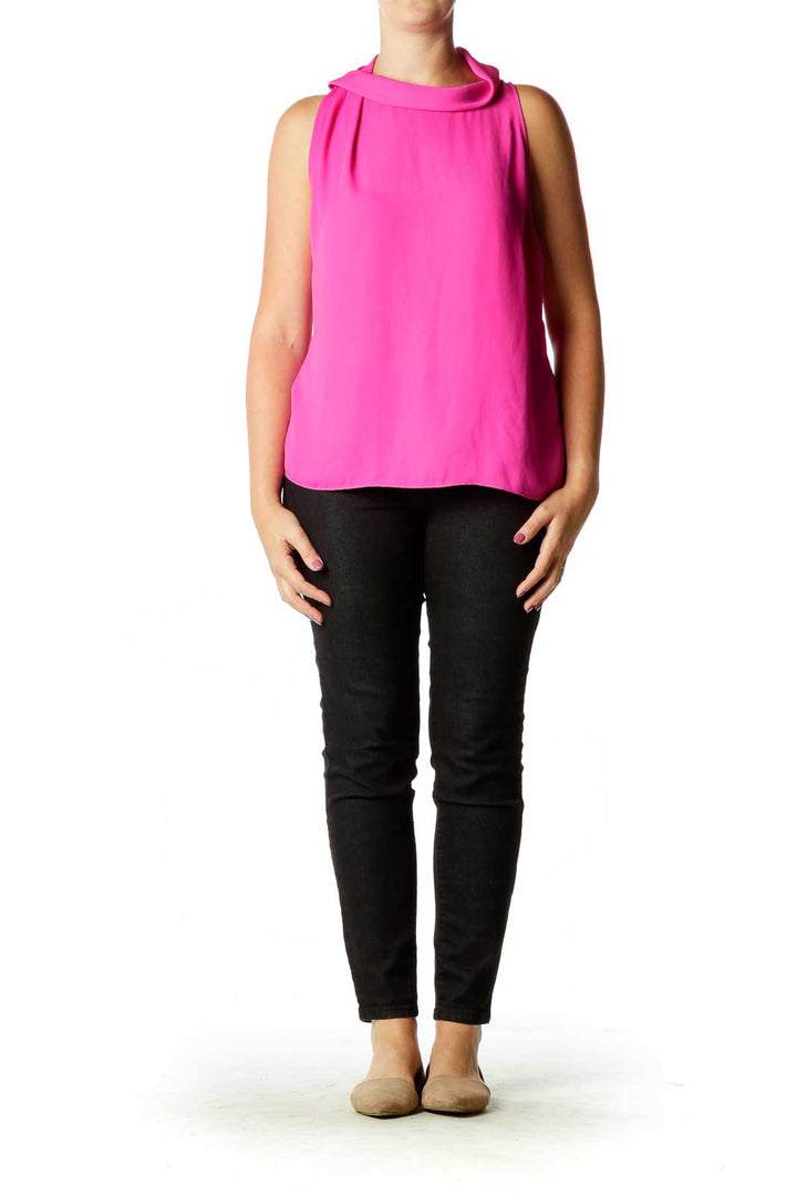 Pink High Neck Blouse