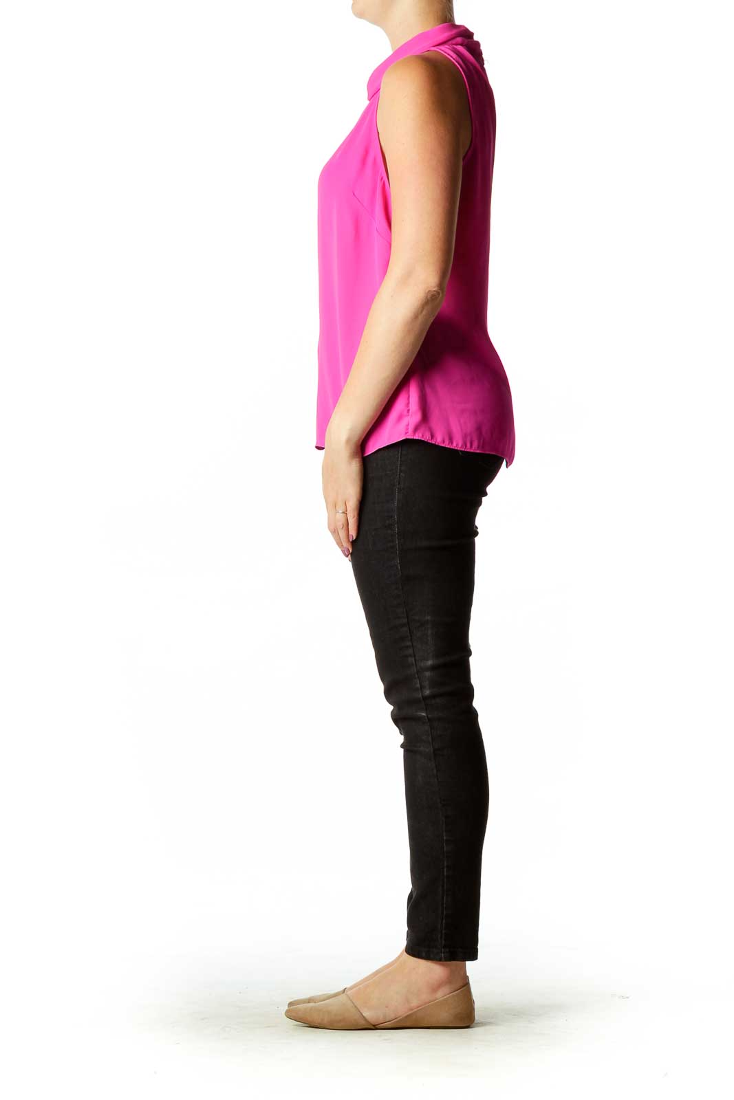 Pink High Neck Blouse