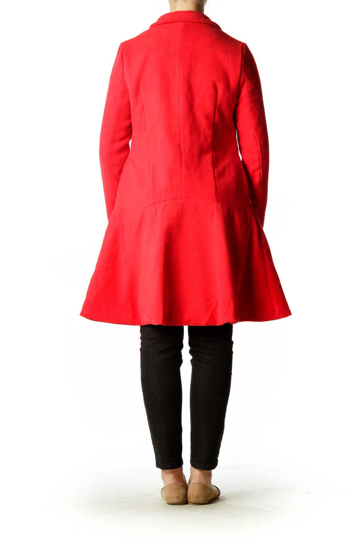 Red Fleece Zippered Coat