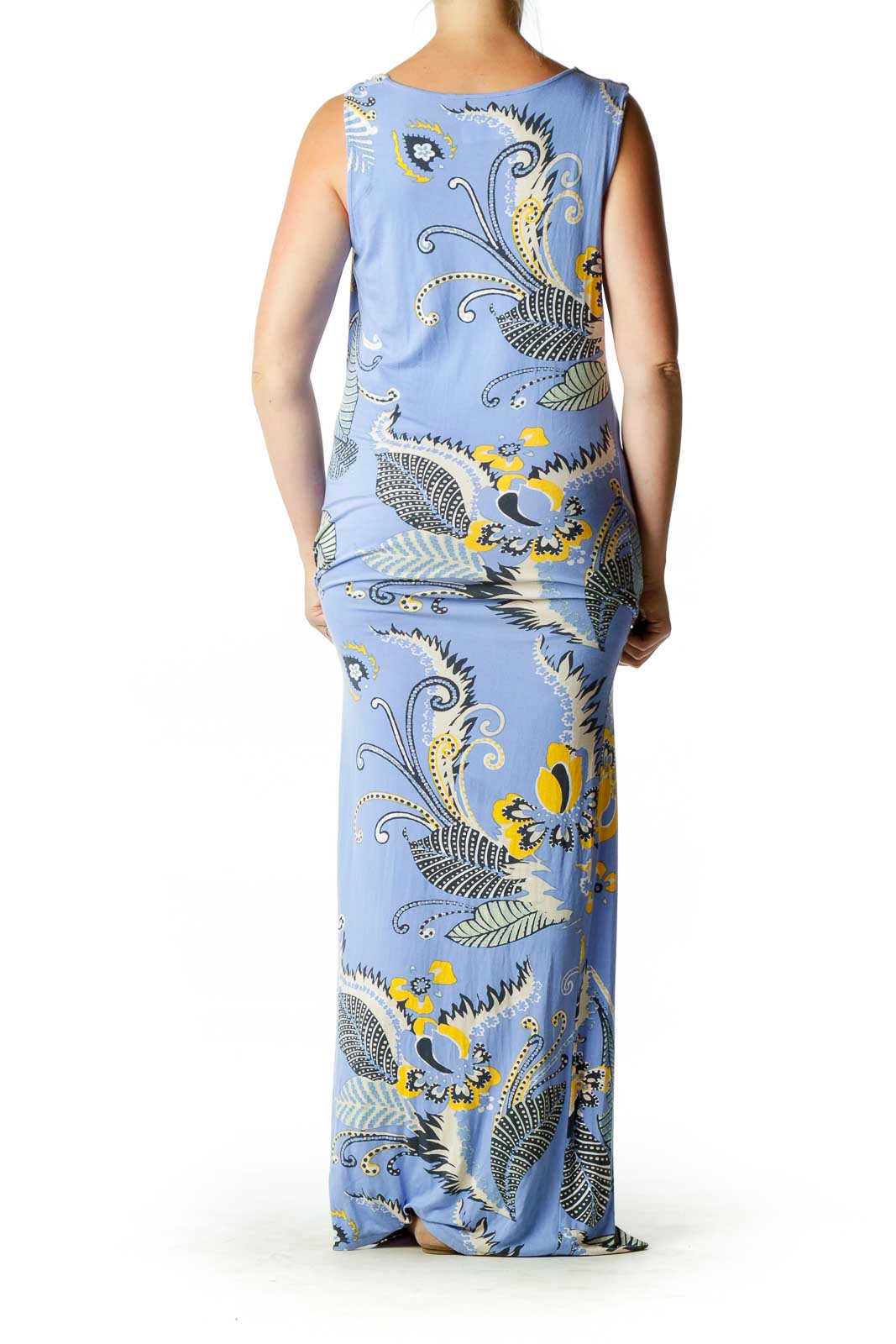 Blue Yellow Paisley Maxi Dress