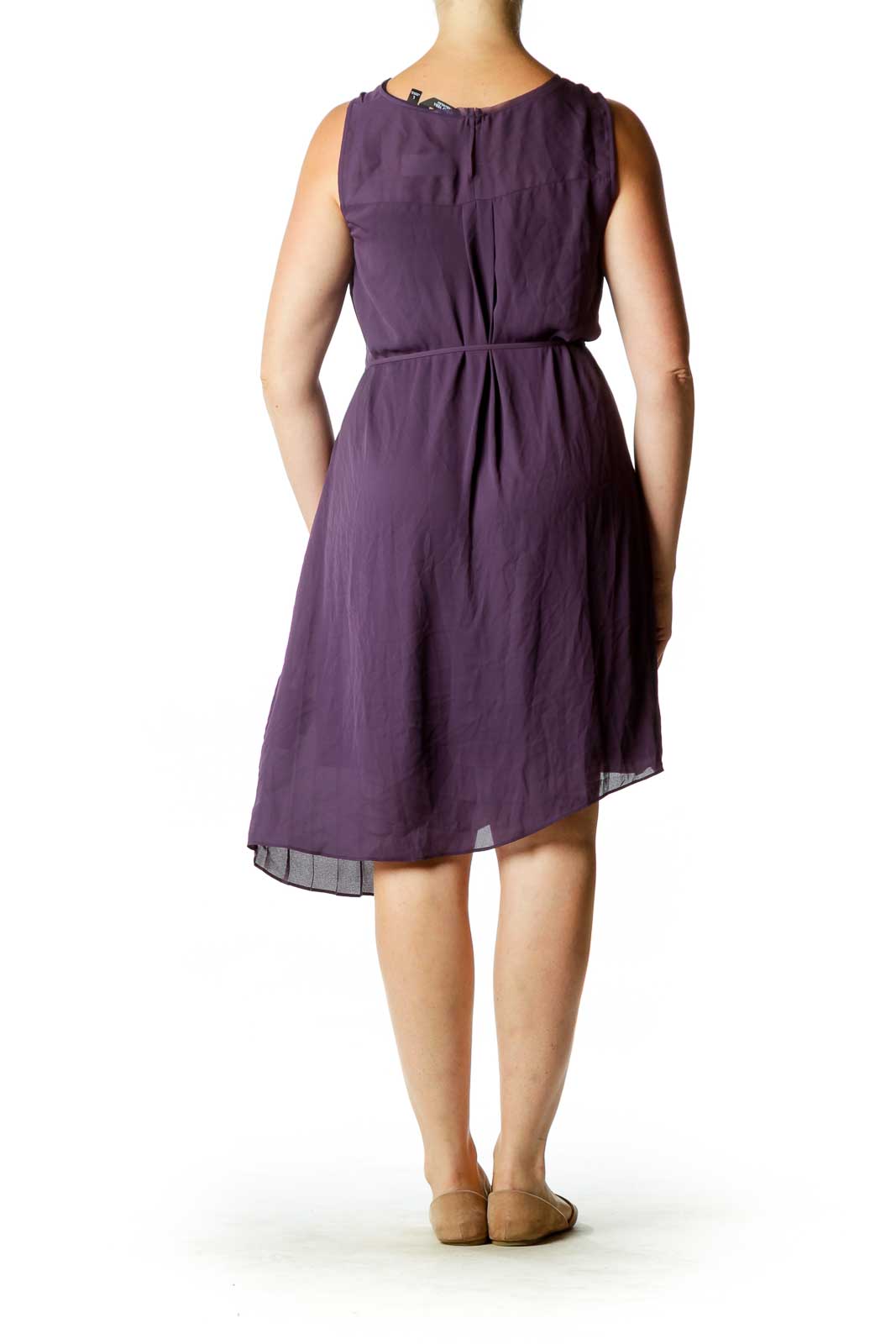 Purple Pleated Cocktail Dress