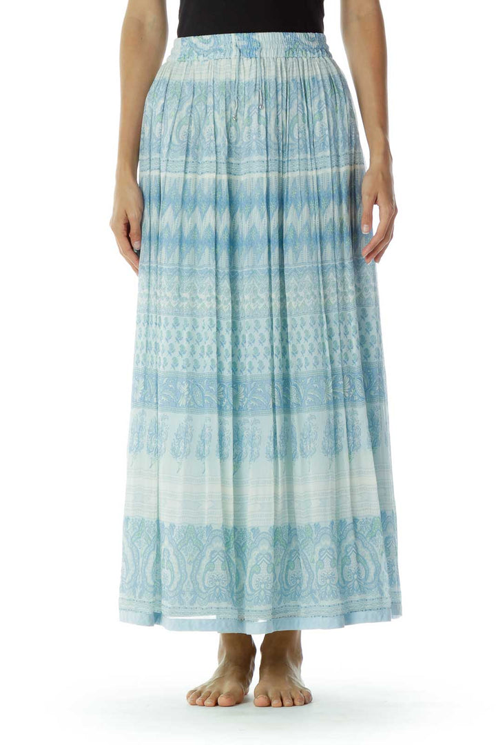 Blue Boho Maxi Skirt