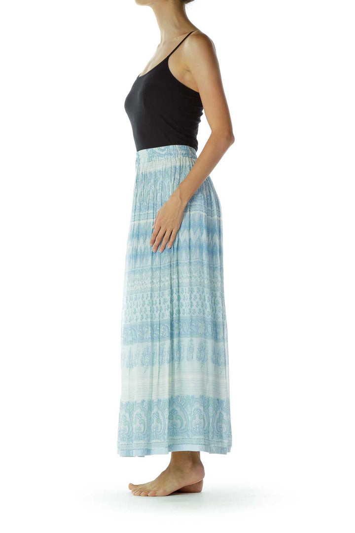 Blue Boho Maxi Skirt