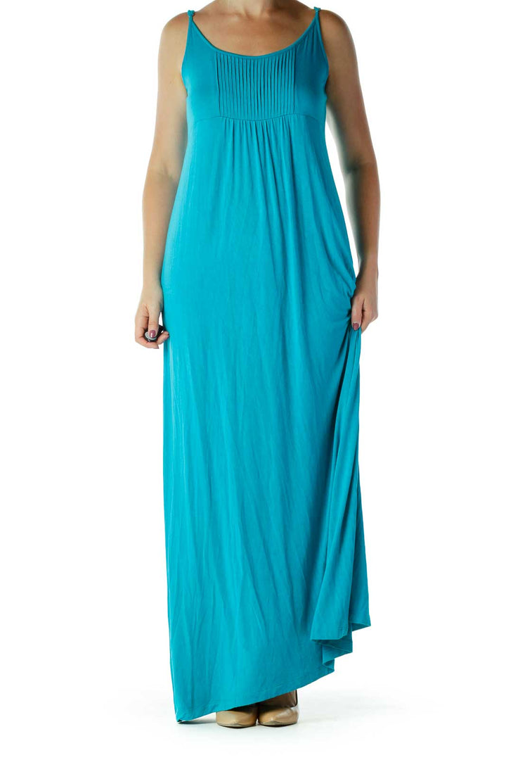 Blue Spaghetti Strap Maxi Dress