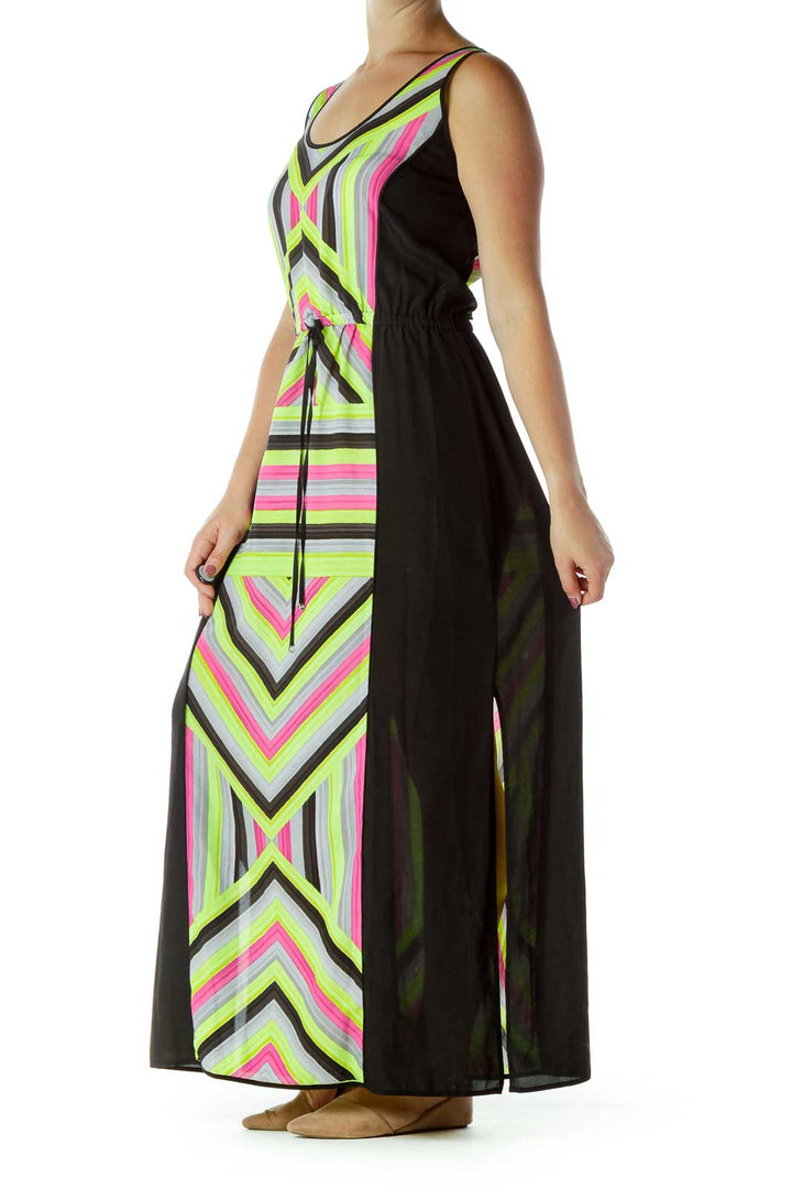 Black Striped Maxi Dress