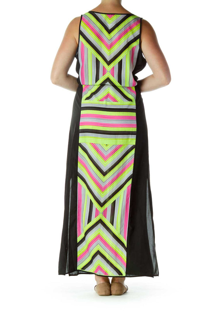 Black Striped Maxi Dress