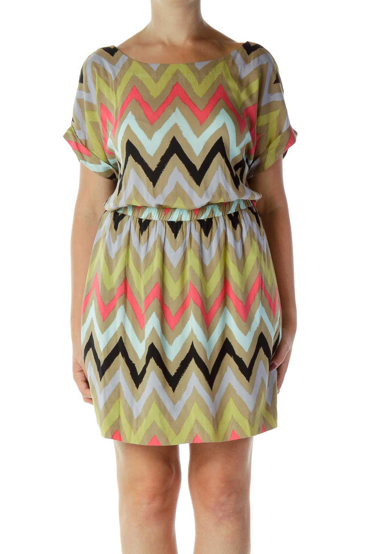 Multicolor Chevron Dress