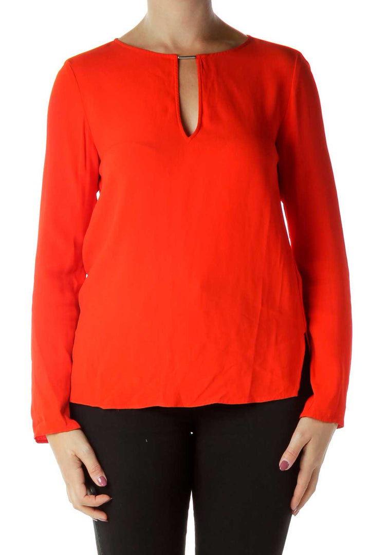 Red Round Neck Blouse