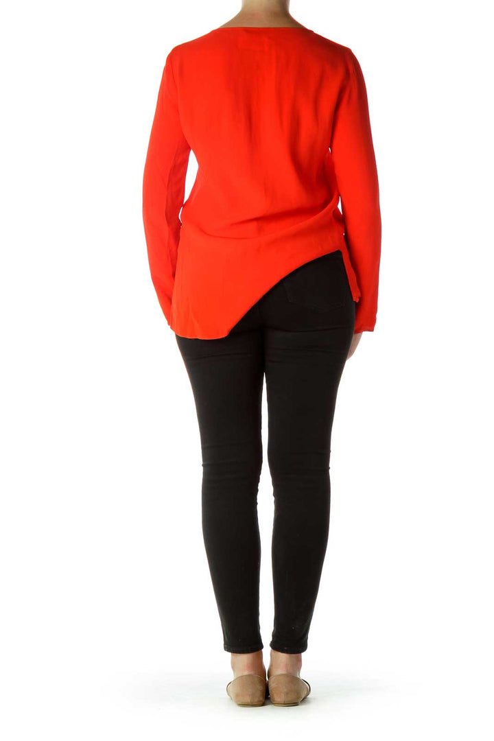 Red Round Neck Blouse