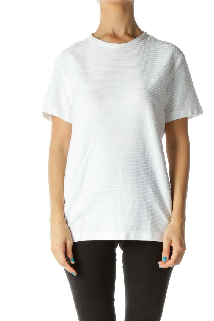 White Ribbed T-shirt